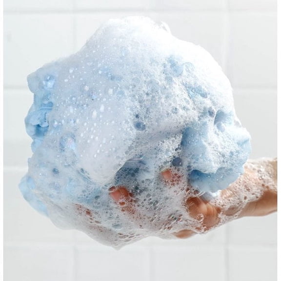 Bath Sponge Loofahs Mesh Pouf Bath Sponger Ball Body Scrubber Loofah Body Scrubber 1Pcs Blue