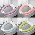 thumbnail image 2 of Winter Use Static Toilet Seat Protectors Toilet Seat Cover With Warmth Fabric Plush for Cold Weather Bathroom Accessory Yellow B, 2 of 4