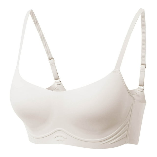 hoksml Woman's Wireless Bras Comfortable Seamless Bra Solid Color Thin Style Ventilate Back Buckle Bra Without Steel Rim Everyday Bras 2025 on Clearance