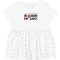thumbnail image 3 of Inktastic I Love Trains Girls Baby Dress, 3 of 5