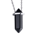 thumbnail image 2 of Collar Hombre LUCKMAN Vince Cadena Acero Inoxidable Dije Obsidiana Negra UNITALLA, 2 of 6