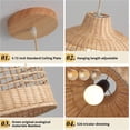 thumbnail image 5 of Arturesthome Rattan Woven Pendant Fixture Handmade Bamboo Hanging Ceiling Lamp Crafts Lampshade Natural Wicker Basket Chandelier for Living Room Bedroom Kitchen, 5 of 19