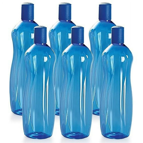 Sipwell PET Bottle Set, 1 Litre, Set of 6, Blue