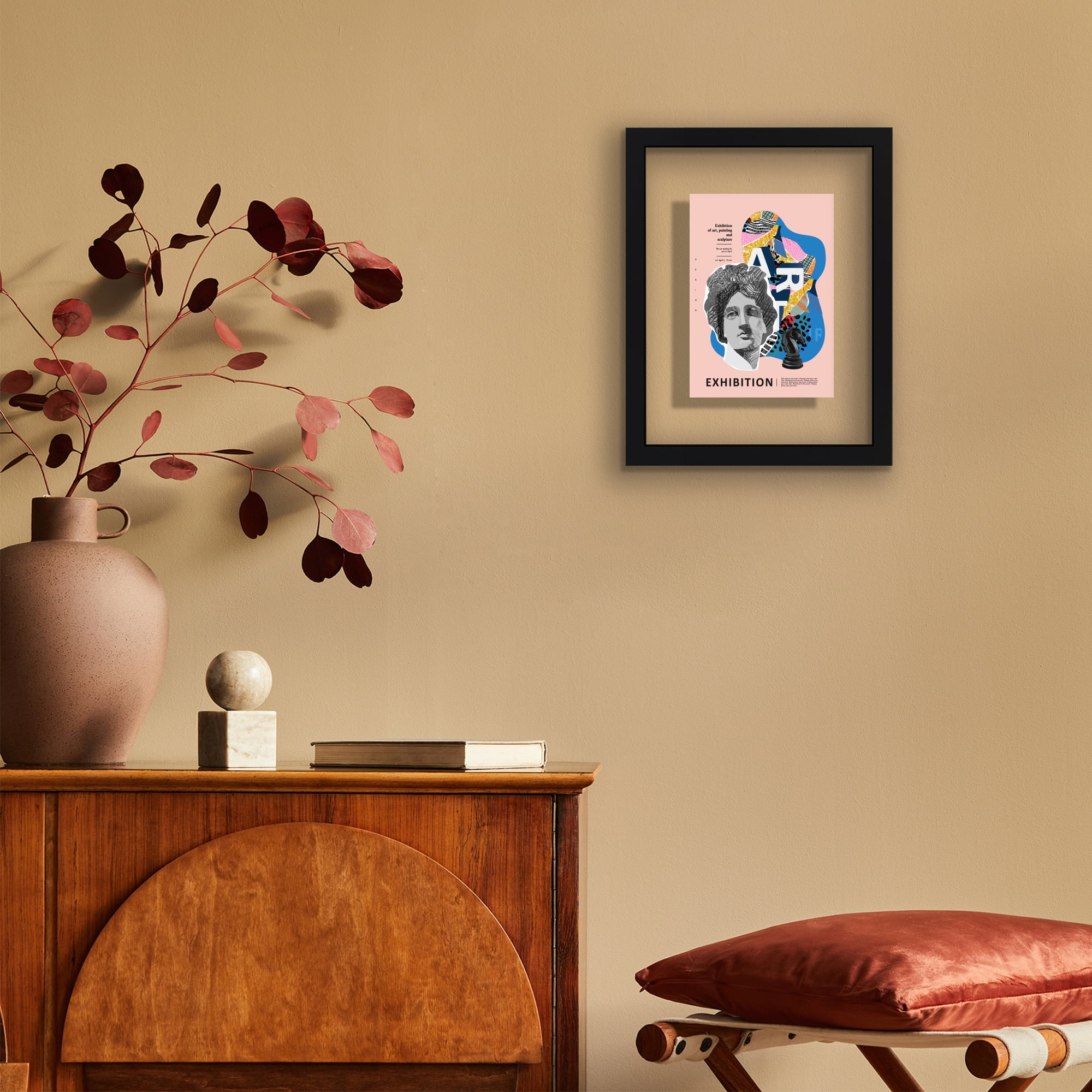 Americanflat 9.5x12.5 Picture Frame with Shatter-Resistant Glass Playbill Signature Float Collection - Black