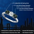 thumbnail image 2 of Gem Stone King 925 Sterling Silver White Topaz and Green Mystic Topaz Engagement Ring for Women | 1.70 Cttw | Round 5MM | Gemstone November Birthstone | Size 5, 2 of 6