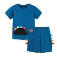 thumbnail image 2 of LYMAYTER 2-8Y Baby Toddler Boys Summer Cartoon Cotton Shorts Outfit 2PCS Kids Short Sleeve T-Shirt Tee Tops Joggers Casual Shorts Set, 2 of 10