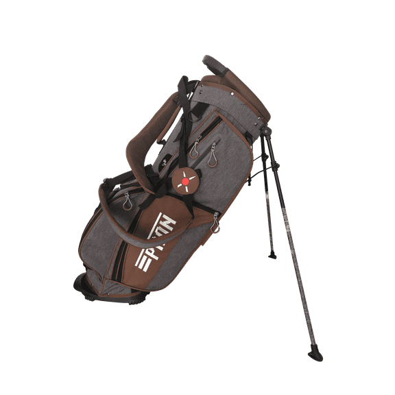 Japan Pron Light Crossover Mens Stand Golf Bag, Brown with Smoke Color, 2022 Model