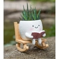 thumbnail image 1 of Macetero Flower Pot RZOIKZOI con forma de cara sonriente, color blanco, 1 of 6