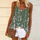 thumbnail image 1 of Puntoco Blusas de cuello cuadrado para mujer, blusas casuales sin mangas con estampado de moda, blusas con pliegues, blusas camisolas de cuello redondo, 1 of 5