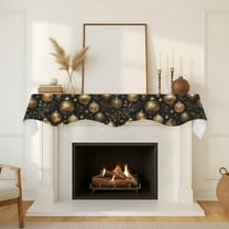 Christmas Holiday Fireplace Mantel Scarf | Ornaments | Mantle Runner