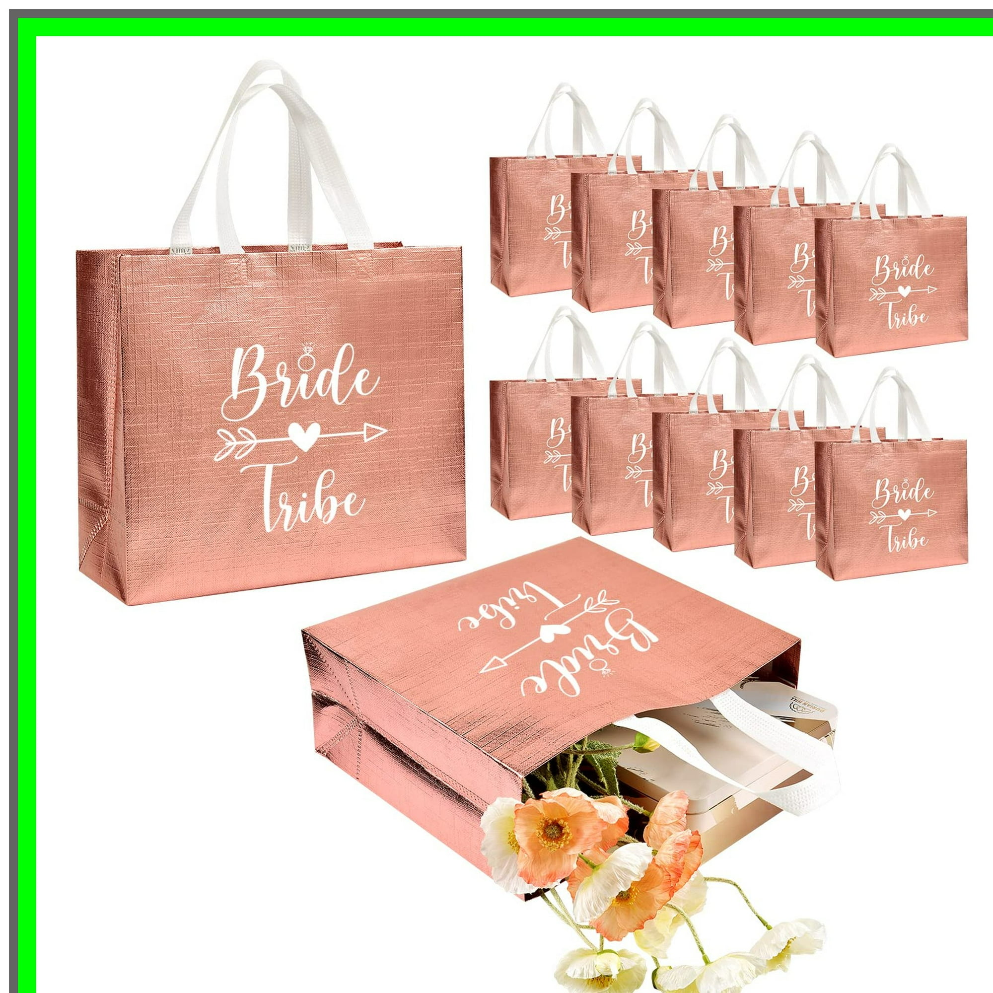 Bride Tribe Celebration Bags 12 Pack Foldable Gift Bags for Bridesmaids Bachelorette Parties and Bridal Showers. Perfect Party Favors for Your Wedding Team Walmart