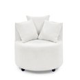 thumbnail image 5 of Loop Yarn Upholstered Accent Swivel Chair for Living Room Bedroom, with Movable wheels, Including 3 pillows, Beige, 5 of 10