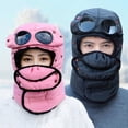 thumbnail image 2 of Full Face Winter Warm Women Man Ski with Glasses Mask Thermal Trapper Hat Windproof Beanies Cycling Caps BEIGE, 2 of 8