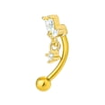 thumbnail image 3 of No Boundaries Women's Gold-Tone Stainless Steel Floral Rook Earrings, 3 of 5