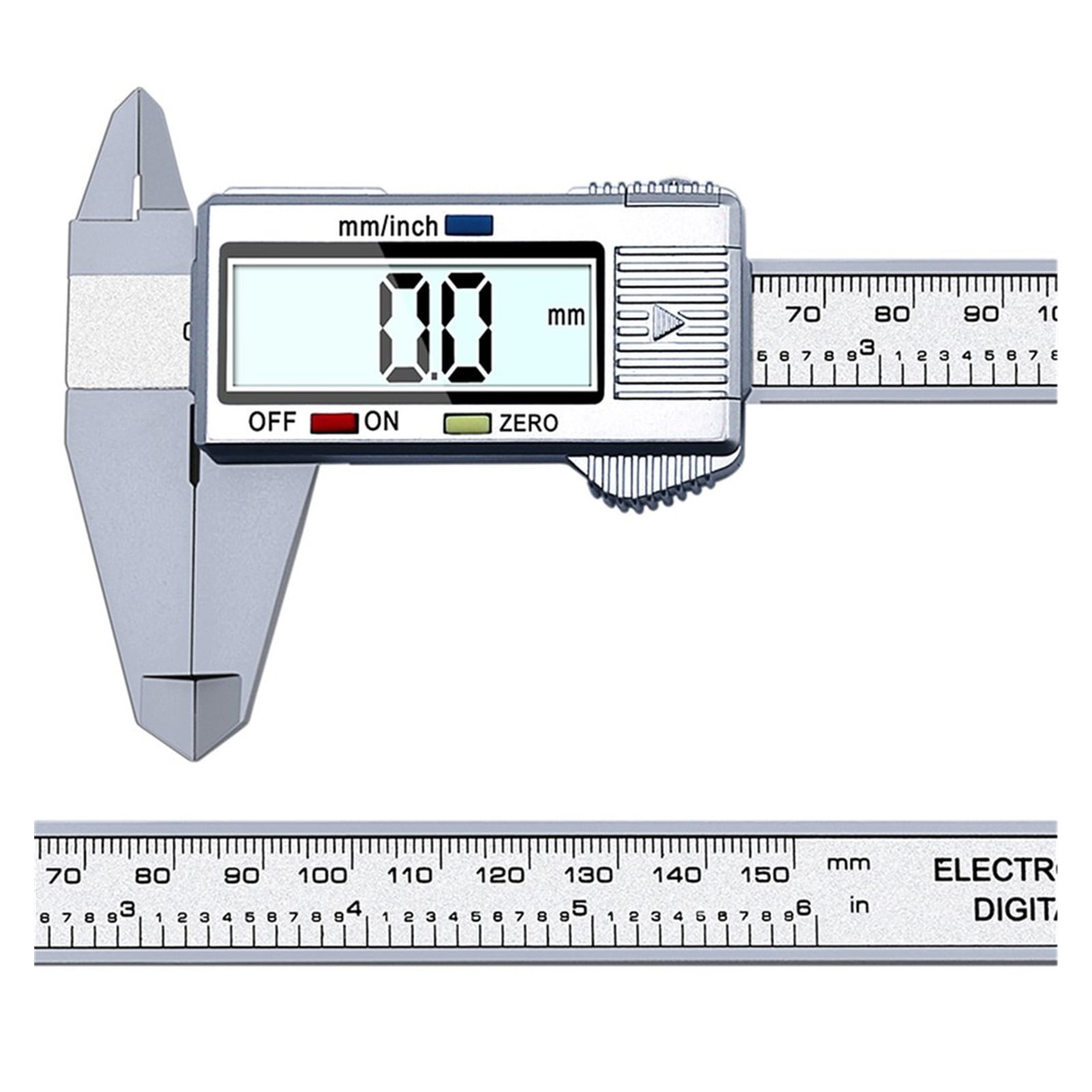 Vernier Caliper 0-150mm 6 Inch Measuring Tool Plastic LCD Digital Electronic Carbon Fiber Ruler Gauge Micrometer ,Easy to Use