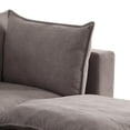 thumbnail image 3 of Amato 84 Inch Modern Sectional Arm Loveseat and Ottoman Set, Gray Fabric- Saltoro Sherpi, 3 of 5