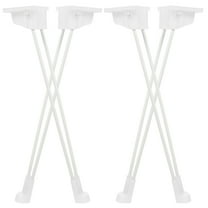 BESTYASH 4Pcs Foldable White Metal Hairpin Table Legs for Home Desk Coffee Table Furniture Support