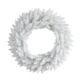 thumbnail image 3 of Nearly Natural PVC Prelit Spruce Clear LED Battery Operated Wreath, 24" (White), 3 of 5