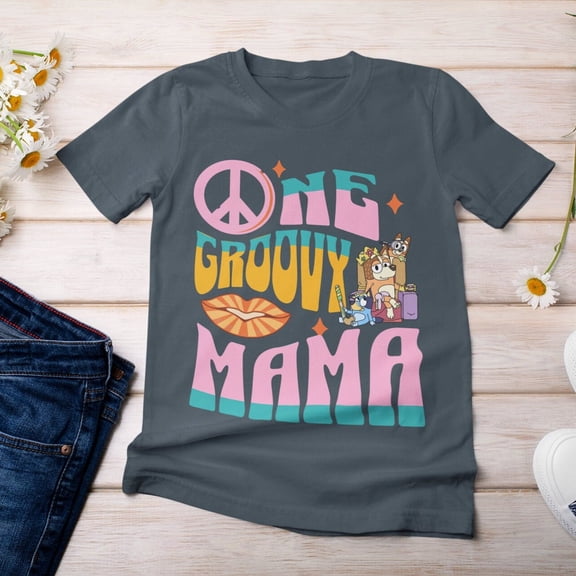 Bluey Chilli Heeler Shirt, Bluey Mom Shirt, Bluey Mom Gift, Bluey Family Shirt For Mama, Groovy Mom Retro Shirt, Groovy Mom Tee, Mothers Day Unisex S-5XL Hot Trending Shirt, Vintage Birthday Gift