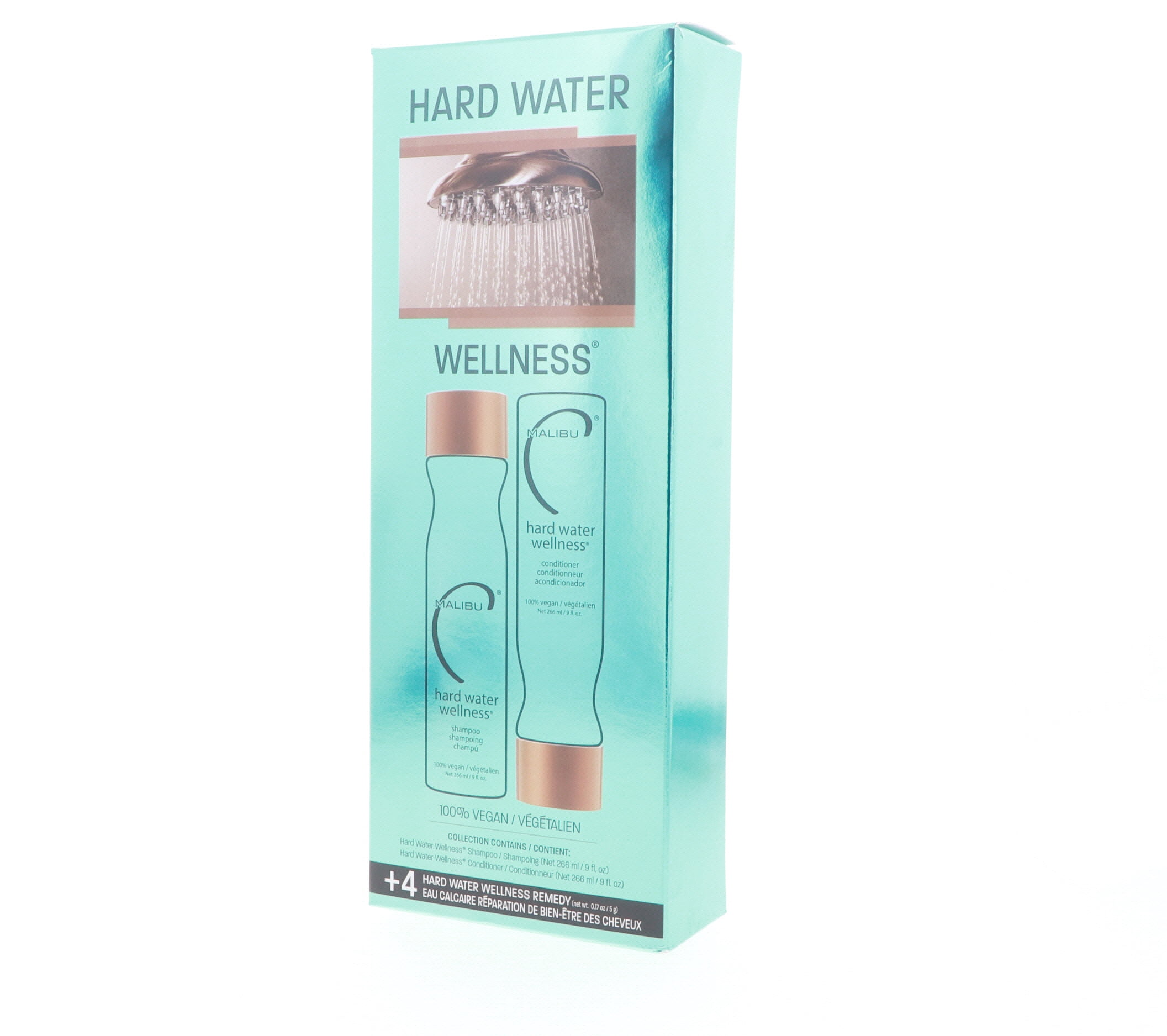 Malibu Hard Water Wellness Treatment Kit (Shampoo 9 oz, Conditioner 9 oz, Hair Remedy 4 x 0.17 oz)