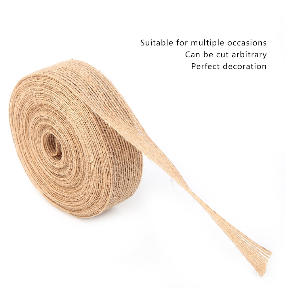 Rdeghly Jute Tape,10 Meters Long 2.5cm Width Jute Burlap Ribbon Spool