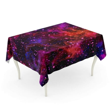 

KDAGR Abstract Colorful Universe Nebula Night Starry Sky Multicolor Outer Tablecloth Table Desk Cover Home Party Decor 60x104 inch