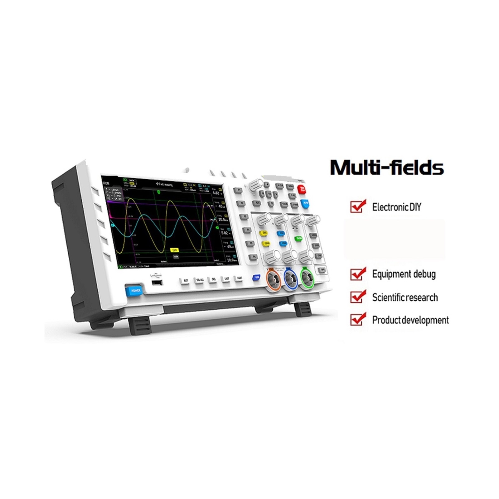 1014D Portable Digital Oscilloscope 2 In 1 Dual Channel Input Signal Generator Desktop Oscilloscope 1GSa/s Sampling Rate ,Professional Designed