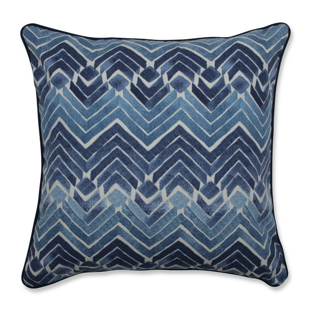 18” Blue and White Zen Blend Indoor Floor Throw Pillow