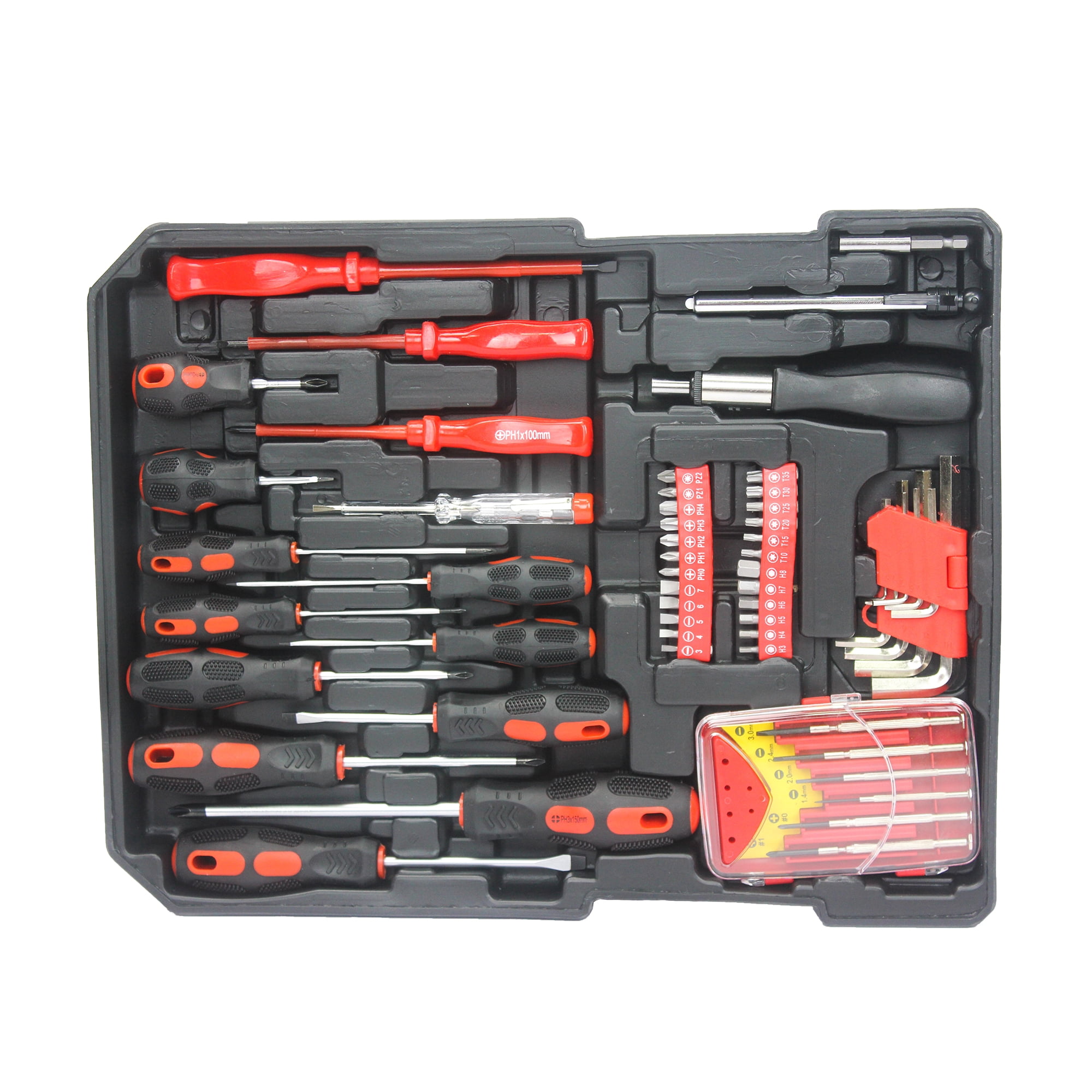 JXXRZ 899-Piece Home Repair Tool Set with 4-Drawer Rolling Toolbox Case for Maintenance, Garden, Homeowner, Handyman -Silver
