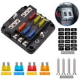 thumbnail image 6 of 6-Way Waterproof Fuse Block,with LED Indicator 12 Circuits with Negative Marine Fuse Box for Dc 12/24V Car Boat RV Truck, 6 of 9