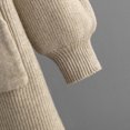 thumbnail image 4 of Lovskoo Cardigan Sweaters for Women Open Front Long Sleeve Solid Color Loose Jacket Oversized Winter Outerwear Tops Khaki, 4 of 7