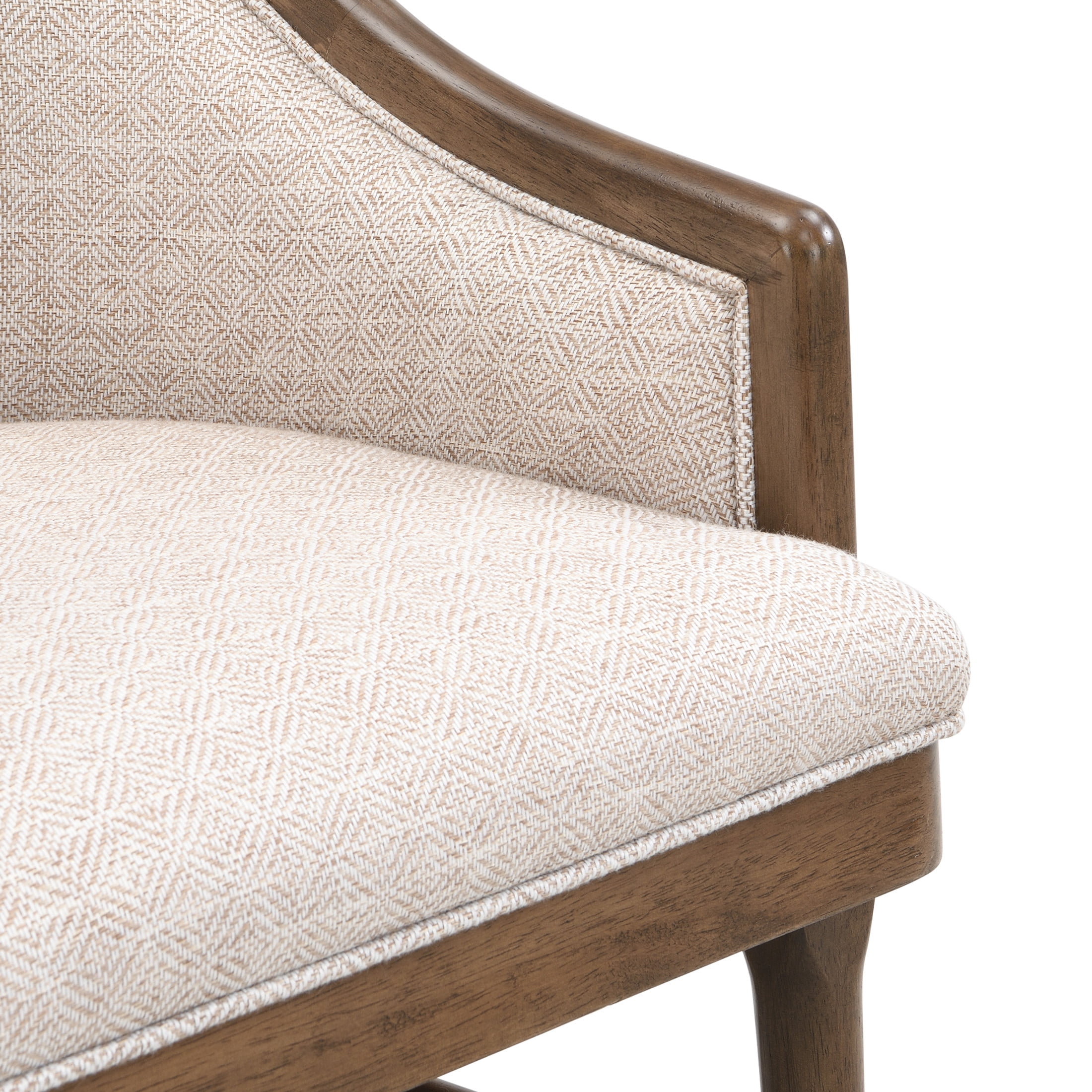 Christopher Knight Home Upholstered Dining Chairs, Solid Wood Frame, Beige+Brown, Set of 2