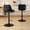 Black, variant on Set of 2 Adjustable Swivel Bar Stools in Modern Design with Comfortable Upholstered Seat and Durable Metal Frame