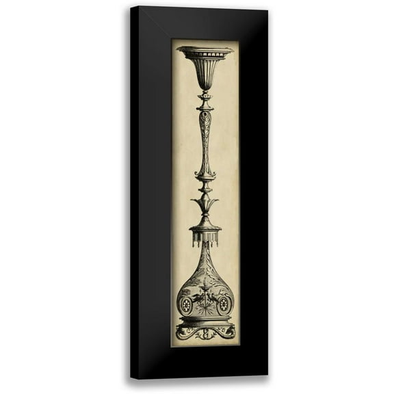 Pergolesi, Michel 6x14 Black Modern Framed Museum Art Print Titled - Pergolesi Candlestick I
