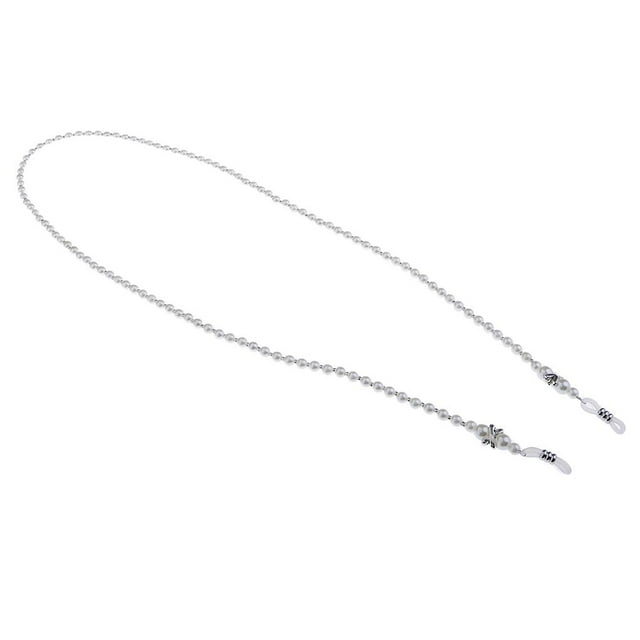 Cordon de Serrage pour Lunettes de Soleil en Perles, Tour de Cou/cordon de Cou - Blanc