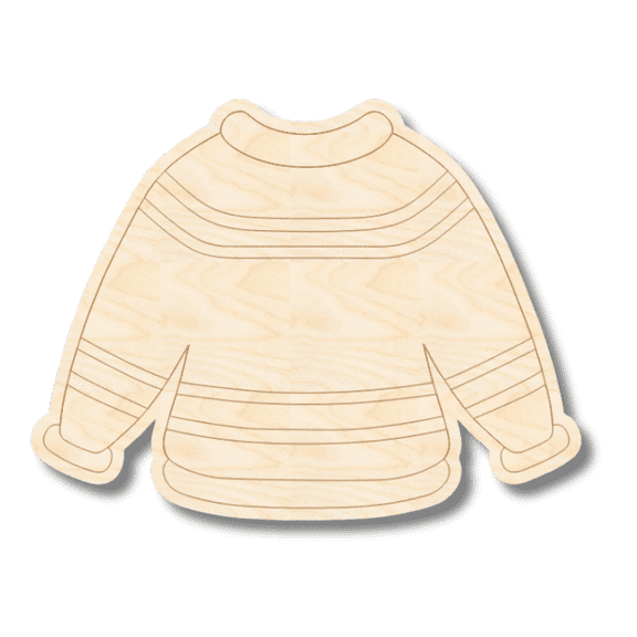 Unfinished Wood Etched Sweater Shape 8" / 1/8"