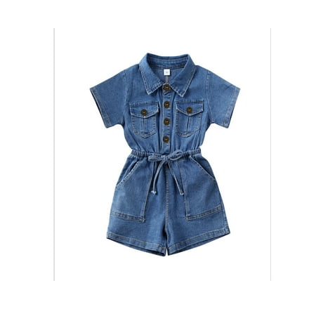 

Summer Toddler Kids Baby Girl Clothes Denim Romper Jumpsuit Outfits Sunsuit