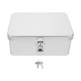 thumbnail image 4 of Caja de hojalata retro con cerradura y llave, joyero con cerradura para escritorio, contenedor de recuerdos de metal vintage para el hogar y la oficina., 4 of 8