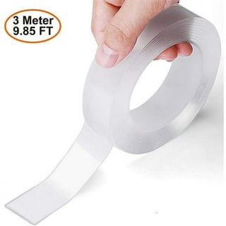 1Pack Double Sided Tape Heavy Duty,Multipurpose Transparent Poster Tape, Adhesive Strips Strong Sticky Mounting Tape Transparent Tape Picture Hanging