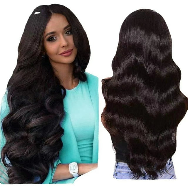 Fiudx Peluca Ondulada, Elegante Cabello Largo y Rizado, Diseño de Flequillo Natural, Ajuste Cómodo, Fácil Mantenimiento, Disfraz de Fiesta, Ideal para Cosplay, Ideal para Cualquier Ocasión.