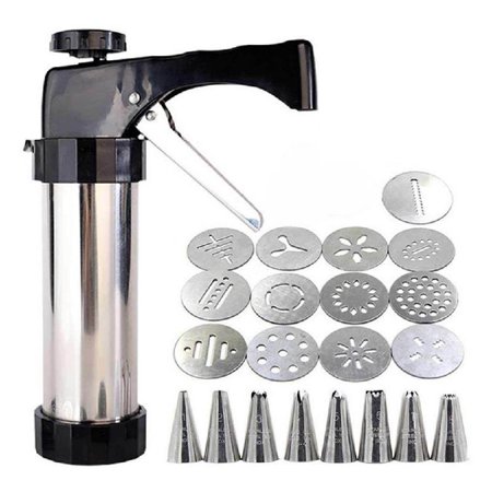 

DIY Manual Cookie Press Maker Gun Machine Stainless Steel Piping Nozzles Biscuit Make Cake Decorating Tools Squeezing