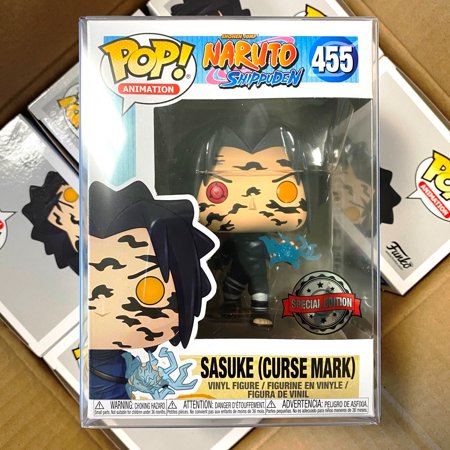 Funko Pop Naruto : Sasuke (Curse Mark) #455 Vinyl w/Pop Protector "Mint Box" Special Edition