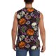 thumbnail image 4 of Fotbe Halloween With Skull Men's Camiseta sin Mangas Estampada para Hombres, Playera Casual para Gimnasio, Entrenamiento, Playa-3X-Large, 4 of 7