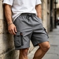 thumbnail image 6 of Satingcolo Men's Classic Outdoor Cargo Shorts with Pockets Versatile Plain Straight Leg Pants Summer Casual Workout Streetwear, 6 of 6