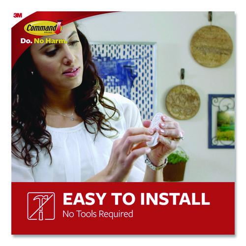 General Purpose Hooks, Large, Plastic, White, 5 lb Capacity, 12 Hooks and 18 Strips/Pack | Bundle of 10