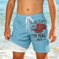 thumbnail image 2 of FINALGANG Boys Kids Two In One Athletic Shorts Drawstring Waist Vintage American Flag We The People 250 Year Print Swim Trunks For Workout Casual Wear Soft Swimwear, 2 of 4
