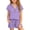 Purple, variant on Chbgutlmr Girls Summer 2 Piece Sets Short Sleeve Notch Neck Button Tops Drawstring Wide Leg Shorts Casual Loose Comfy Outfits