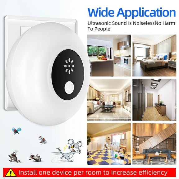 Jahy2Tech Ultrasonic Pest Repeller Plug-in 6 Pack With Nightlight House Ant Spider Rat Repellent Home