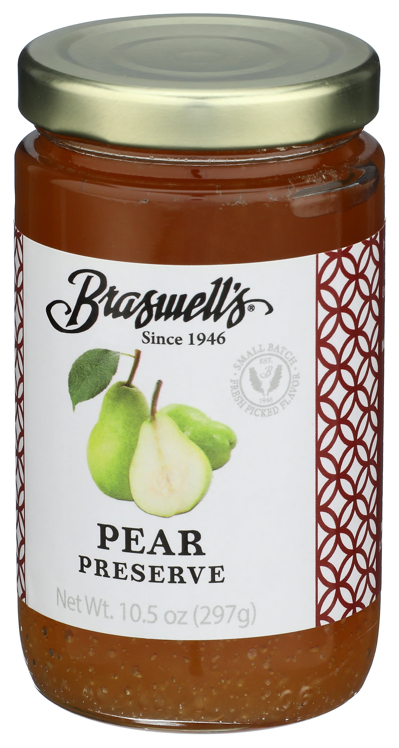Pack of 6, Braswell's Pure Pear Preserves, 10.5 oz