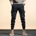 thumbnail image 3 of Pantalones para hombre, para senderismo al aire libre, pantalones cargo para hombre, ajustados, para motociclista, trekking, ropa de licra, holgados, de talla grande, de algodón, Y2k, nuevos, 3 of 4